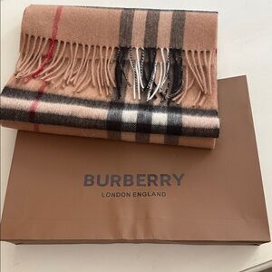 Burberry Cashmere Scarf made in Scotland (NWT)  74” includes shopping bag